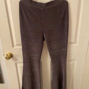 Gray Corduroy Flare Pants